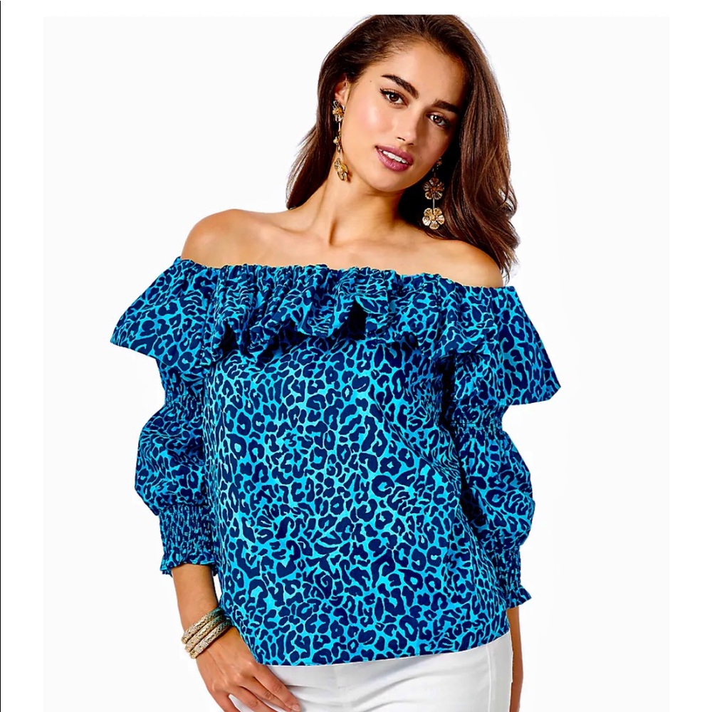 Lilly Pulitzer Beatrix Top, Oyster Bay Navy, XL, NWT